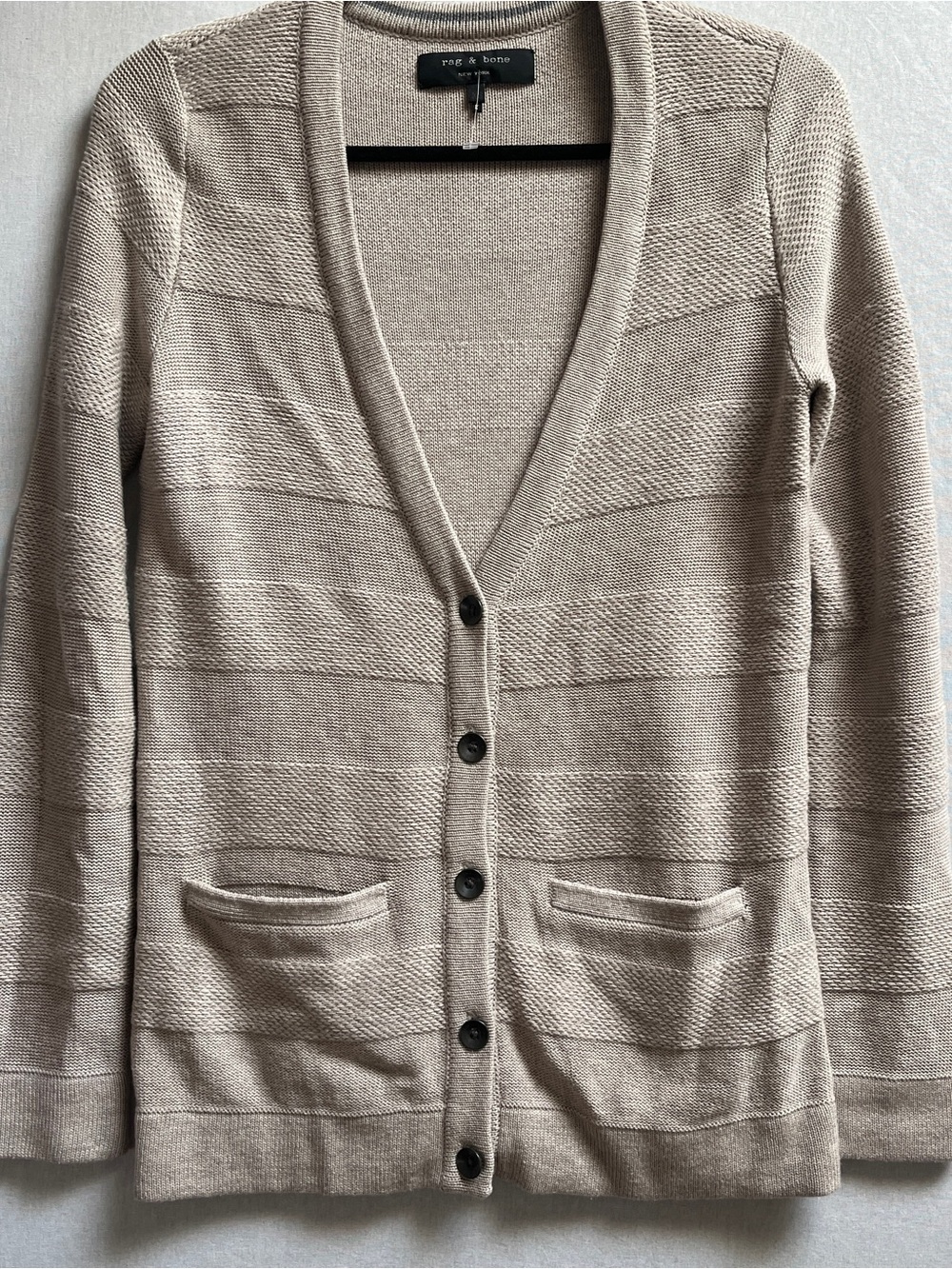 Rag Bone Merino Wool Cotton Blend Knit Button Front Cardigan Size XS